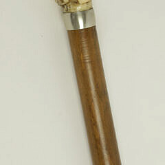 Japanese Carved Bone Monkey Knob Walking Stick, 19th Century