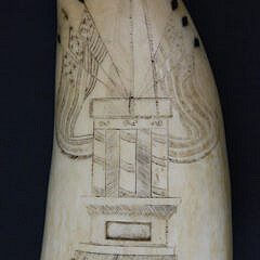 Antique Scrimshaw Sperm Whale Tooth, 19th Century