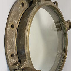 Large Antique Solid Brass Ship’s Porthole Window