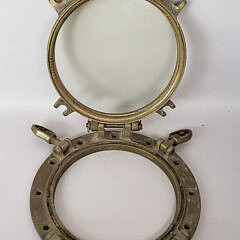 Large Antique Solid Brass Ship’s Porthole Window