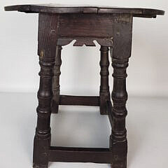 18th Century English Oak Drop Leaf Joint Stool End Table