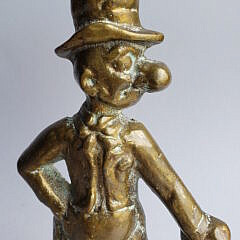 Antique Solid Brass Figural Gentleman Doorstop