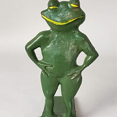 Antique Cast Iron Figural Frog Doorstop, circa 1920