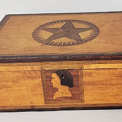 Antique Sailor Made Satinwood Compass Rose Sunburst Star Inlaid Box