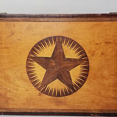 Antique Sailor Made Satinwood Compass Rose Sunburst Star Inlaid Box