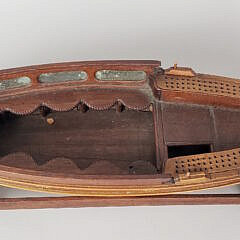 Carved and Painted Yacht Club Launch Boat Model, 19th Century