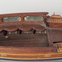 Carved and Painted Yacht Club Launch Boat Model, 19th Century