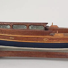 Carved and Painted Yacht Club Launch Boat Model, 19th Century