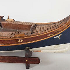 Carved and Painted Yacht Club Launch Boat Model, 19th Century