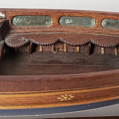 Carved and Painted Yacht Club Launch Boat Model, 19th Century