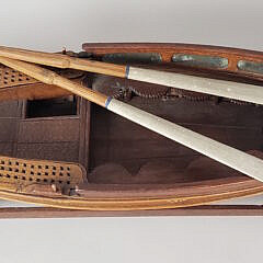 Carved and Painted Yacht Club Launch Boat Model, 19th Century