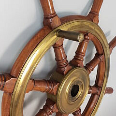 Antique Eight-Spoke Suicide Knob Ship Captain’s Yacht Wheel