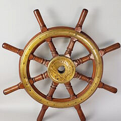 Antique Eight-Spoke Suicide Knob Ship Captain’s Yacht Wheel