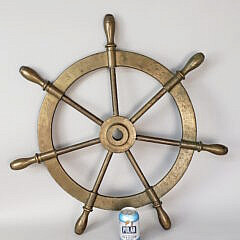 Antique Vintage Solid Brass 7-Spoke Captain’s Yacht Wheel