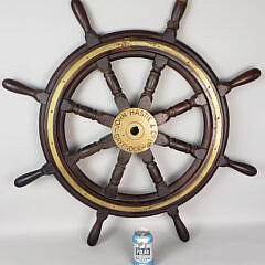 Antique John Hastie Eight-Spoke Captain’s Ship Wheel, Greenock, Scotland, 19th Century