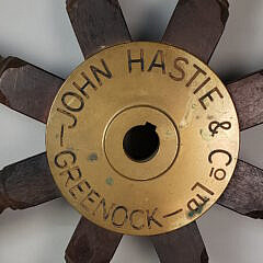 Antique John Hastie Eight-Spoke Captain’s Ship Wheel, Greenock, Scotland, 19th Century