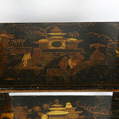 Late Regency Chinoiserie Three Tier Hanging Shelf, circa 1820-40