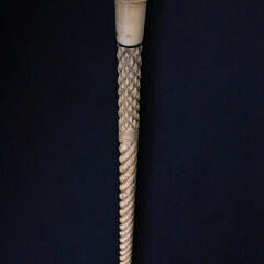 Fine Antique Whale Ivory and Whalebone “Turk’s Knot” Walking Stick, mid 19th Century