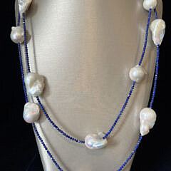 41756 Lapis Lazuli Pearl Necklace A IMG_1074