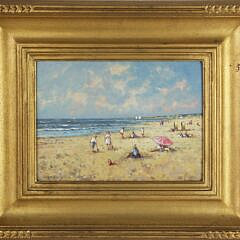 Wand Salm Oil on Panel “Beach Scene”, circa 1992