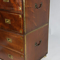 Italian Brass Bound Campaign Chest of Drawers, 20th Century