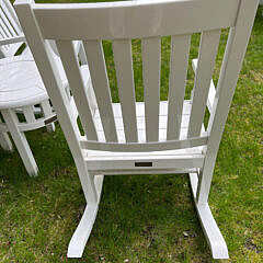 Pair of Weatherend Rockers and Table in High-Gloss White Weatherend Finish