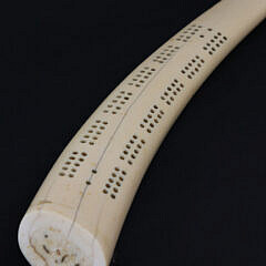 Walrus Tusk Cribbage Board, circa 1890s