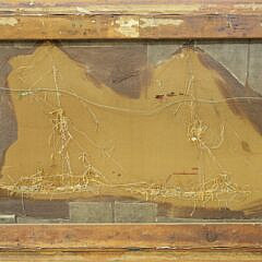 Thomas Willis Silk Embroidery on Painted Canvas “Two Sloops on Choppy Seas”