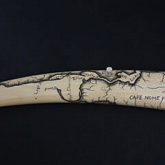 Eskimo Scrimshaw Walrus Tusk Cribbage Board, circa 1890s