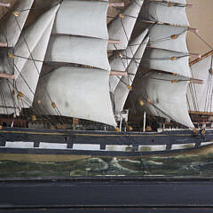 Shadowbox Model of a Three-Masted Ship, late 19th Century