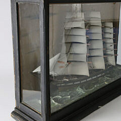 Shadowbox Model of a Three-Masted Ship, late 19th Century