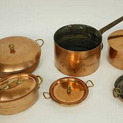 Collection of 25 Pieces of Vintage Duparquet New York and French Copper Cookware