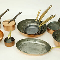 Collection of 25 Pieces of Vintage Duparquet New York and French Copper Cookware