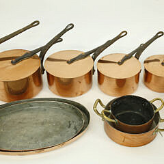 Collection of 25 Pieces of Vintage Duparquet New York and French Copper Cookware