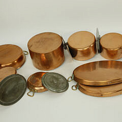 Collection of 25 Pieces of Vintage Duparquet New York and French Copper Cookware