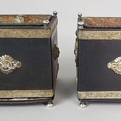 Pair of Continental Classical Revival Silver Mounted Cedar Cachepots