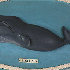 Vintage 1940s Carved and Painted Bowhead Whale Plaque