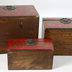 Set of Three Diminutive Chinese Gilt Decorated Storage Boxes