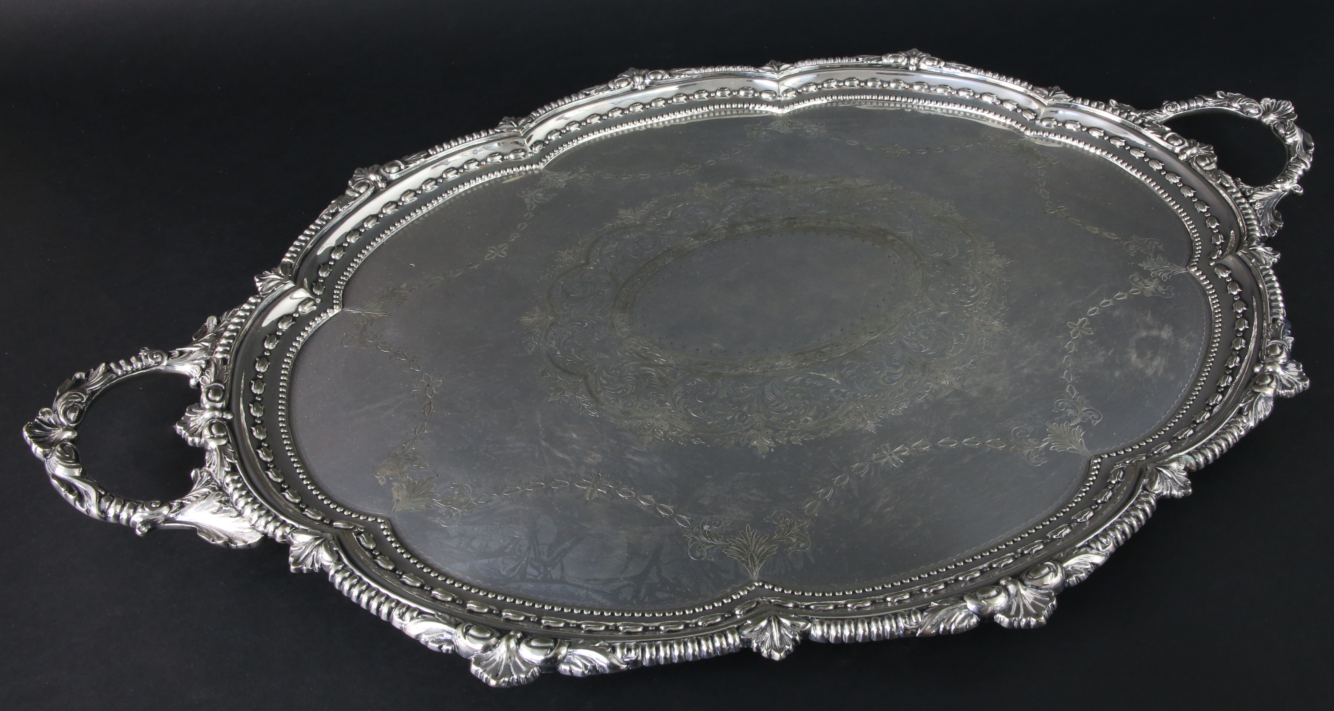 Large Antique English James Deakin & Sons Sheffield Silver Plate