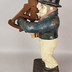 Vintage Carved and Painted Wood Little Navigator Folk Art Trade Sign Figure