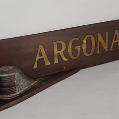 Antique Mahogany Nautical Painted Ship “Argonaut” Name Plaque