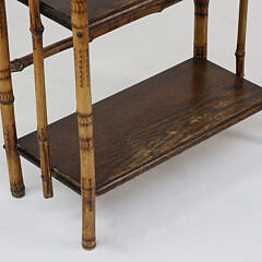 Antique Bamboo and Oak Bookshelf, 19th Century