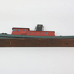 Vintage Maine Folk Art Flat Hull Tugboat Model