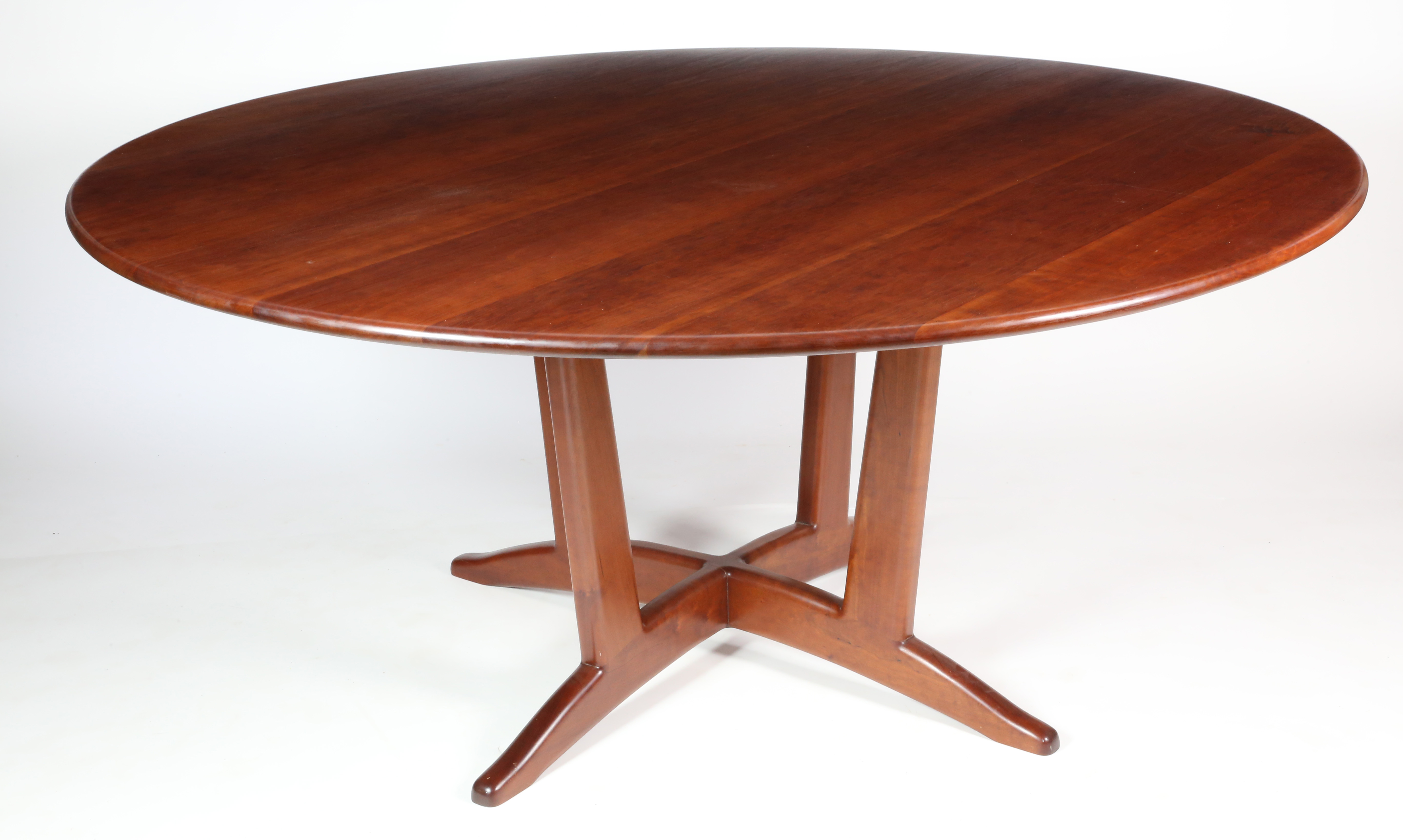 Stephen Swift Cherry Crossed Base Round Dining Table 20th Century