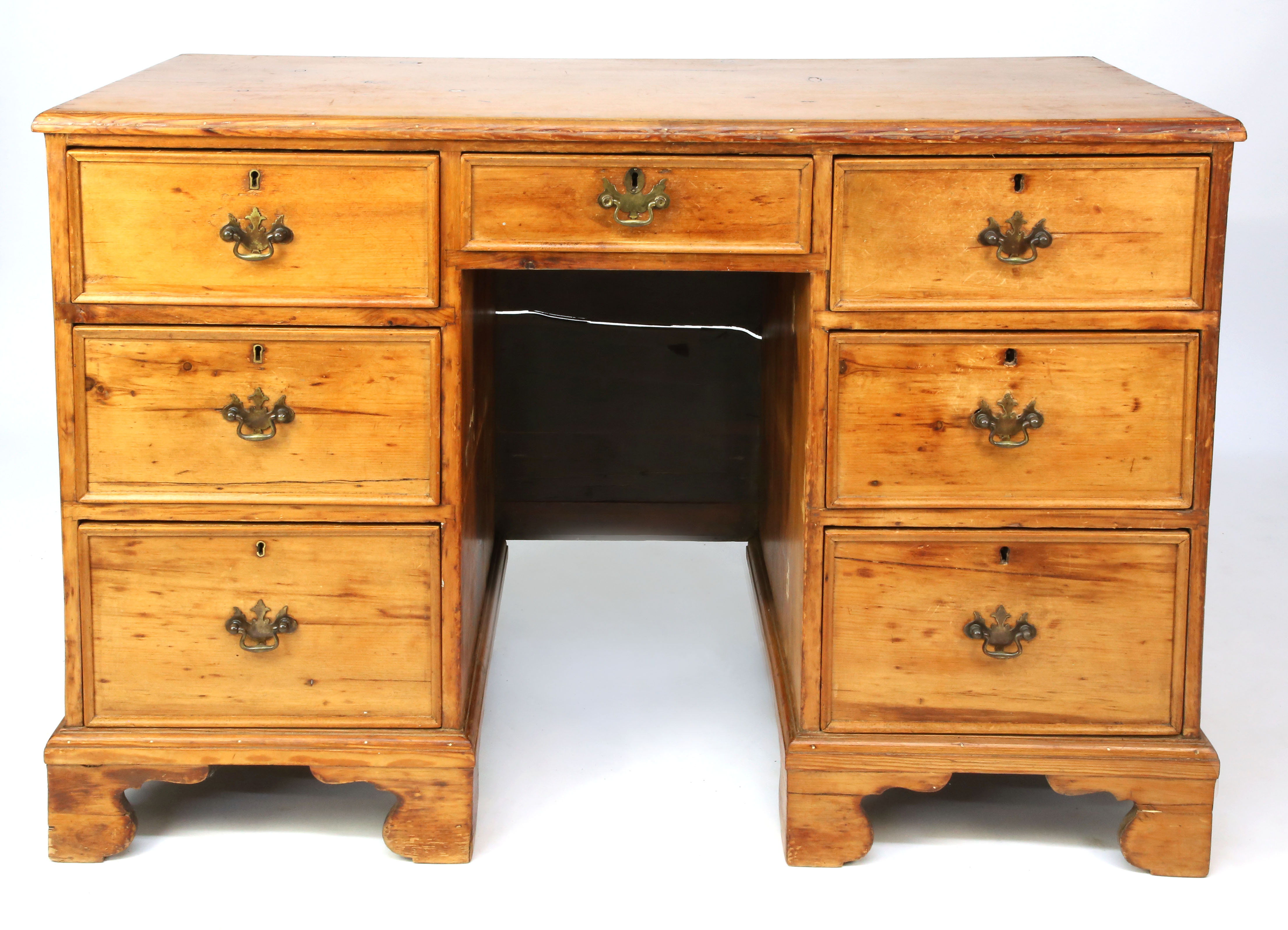 Antique English Pine Kneehole Desk 19th Century Antique English Pine