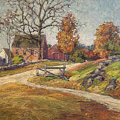 Anne Ramsdell Congdon Oil on Canvas “Homestead in New Hampshire”, circa 1927