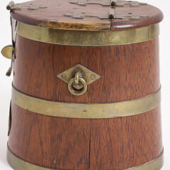 Rare Brass Bound Ship’s Salt Barrel, circa 1914