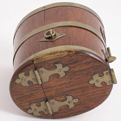 Rare Brass Bound Ship’s Salt Barrel, circa 1914