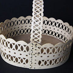 Scarce Whaleman Made Pierced Panbone Basket, circa 1850