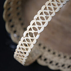 Scarce Whaleman Made Pierced Panbone Basket, circa 1850